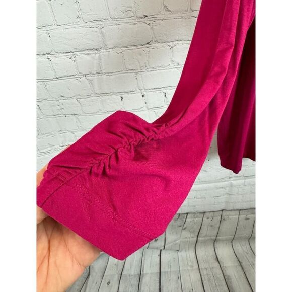 CHICO'S pink magenta knit open front waterfall cardigan sweater size 4 XXL NWOT - Picture 8 of 9